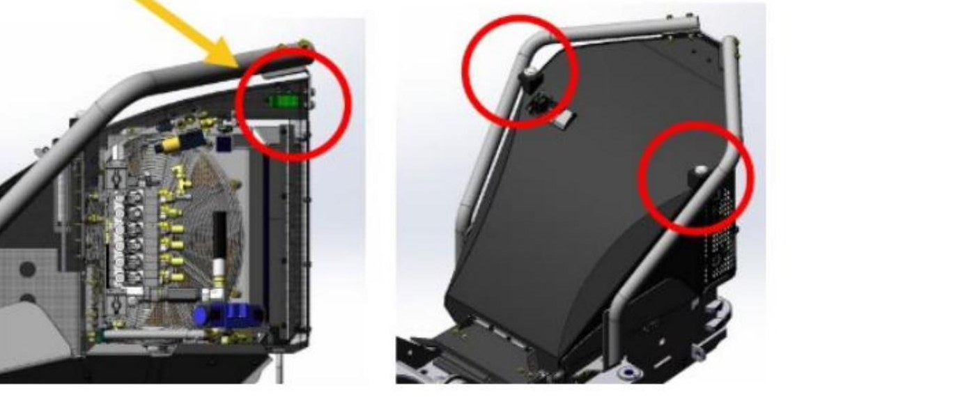 Position des RTK-Moduls HiPPo auf einem Ponsse-Harvester