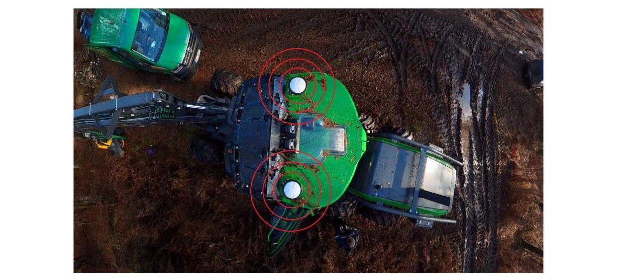 RTK-Module auf einem Harvester